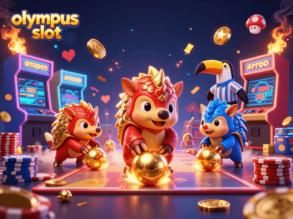 Menangkan jackpot di slot olympus dengan pangolin yang bersaing sambil bermain di mesin slot yang berkilauan.