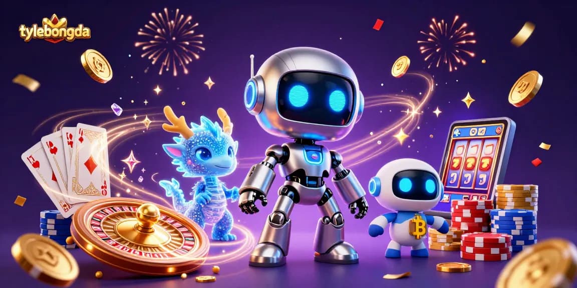 Engage with tylebongda through vibrant casino elements in this thrilling 3D illustration.