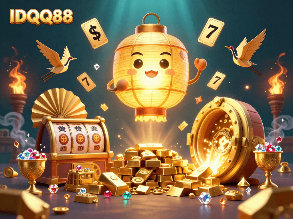 Spin giant jackpots at IDQQ88 with vibrant lantern spirits and exciting slot symbols!