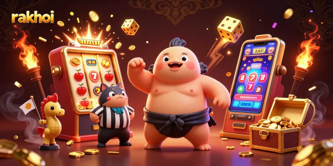 Experience the excitement with Rakhoi's underwater casino scene featuring vibrant 3D characters and dynamic game elements.
