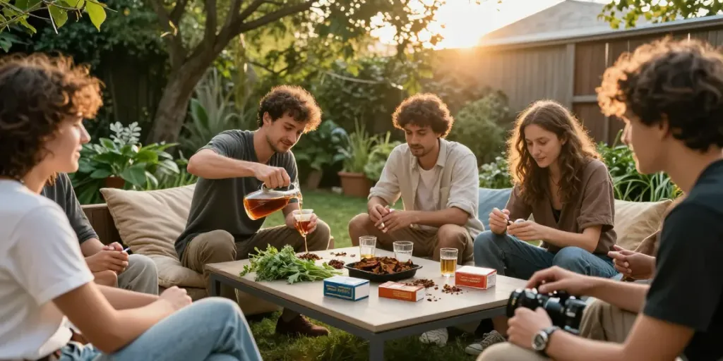 Buy cheap cigarette online Australia with premium tobacco experience in a cozy outdoor setting.