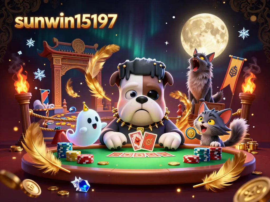Experience thrilling gameplay with sunwin15197, featuring a spooky casino scene and unique characters.