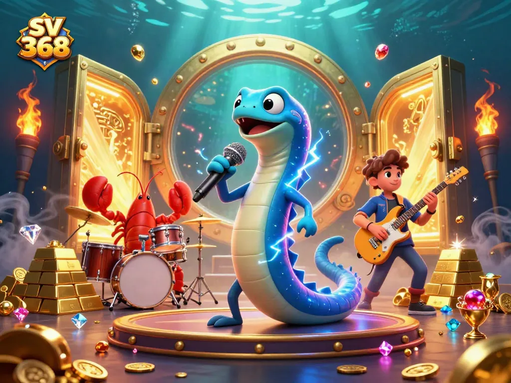 Experience high-stakes action at sv 368's underwater casino with vibrant characters and treasures.