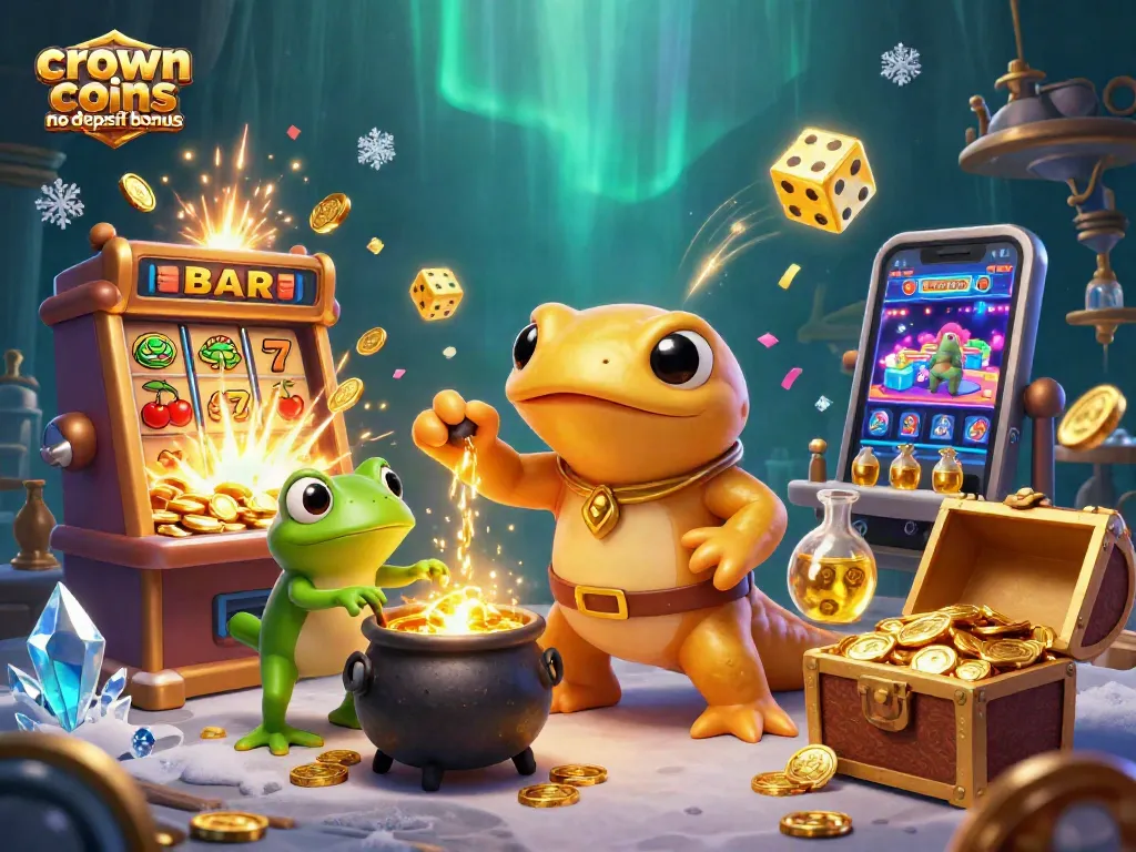 Claim exciting rewards with the crown coins casino no deposit bonus, featuring golden treasures and vibrant symbols.