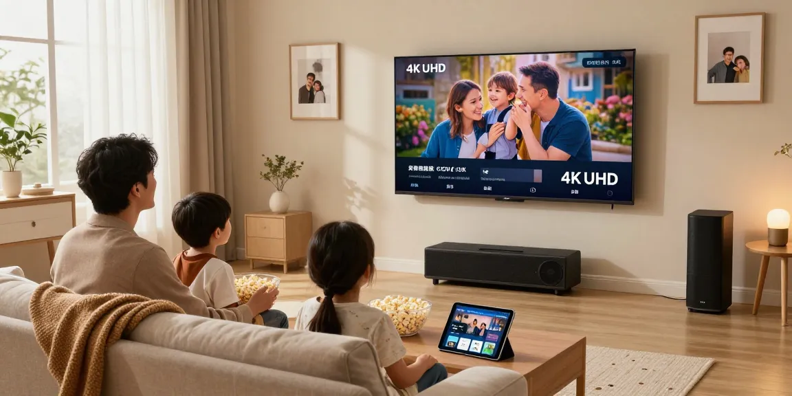 Gezellige gezinservaring met iptv 4k in de woonkamer.