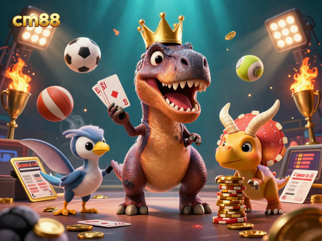 Experience the excitement of sports betting with cm88 in a dynamic 3D casino scene.