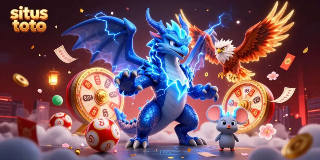 Experience exciting situs toto lottery action with vibrant characters and dynamic elements.