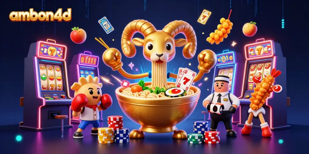 Experience thrilling gameplay with ambon4d featuring vibrant slot machines and colorful 3D characters in action.
