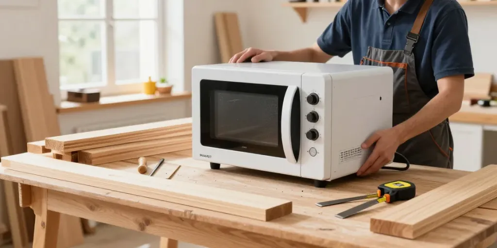 SHASHEL® microwave wood treatment equipment in action eliminating wood-boring insects.
