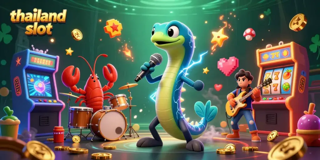 Engage with thrilling thailand slot action in an underwater casino featuring lively characters and vibrant game elements.