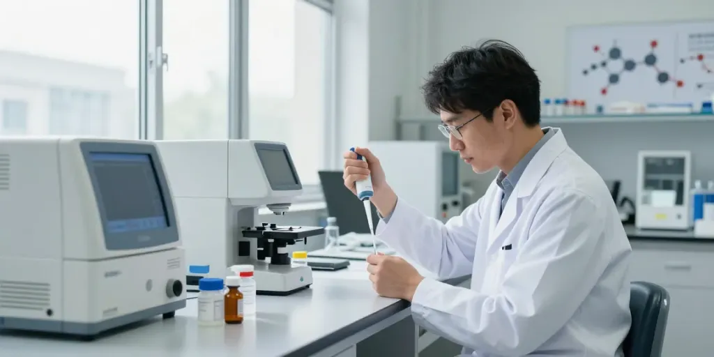 N-Acetyl Selank peptide analysis in a modern laboratory setting.