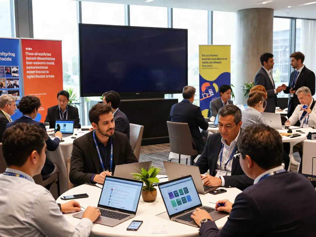 Dynamic insurtech conference scene showcasing professionals sharing insights on the latest insurtech news updates.