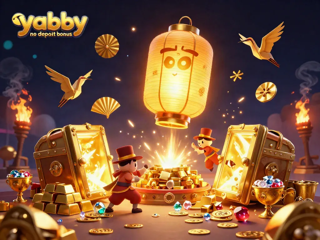 Play big with Yabby Casino no deposit bonus at this vibrant illustrated night market casino scene.