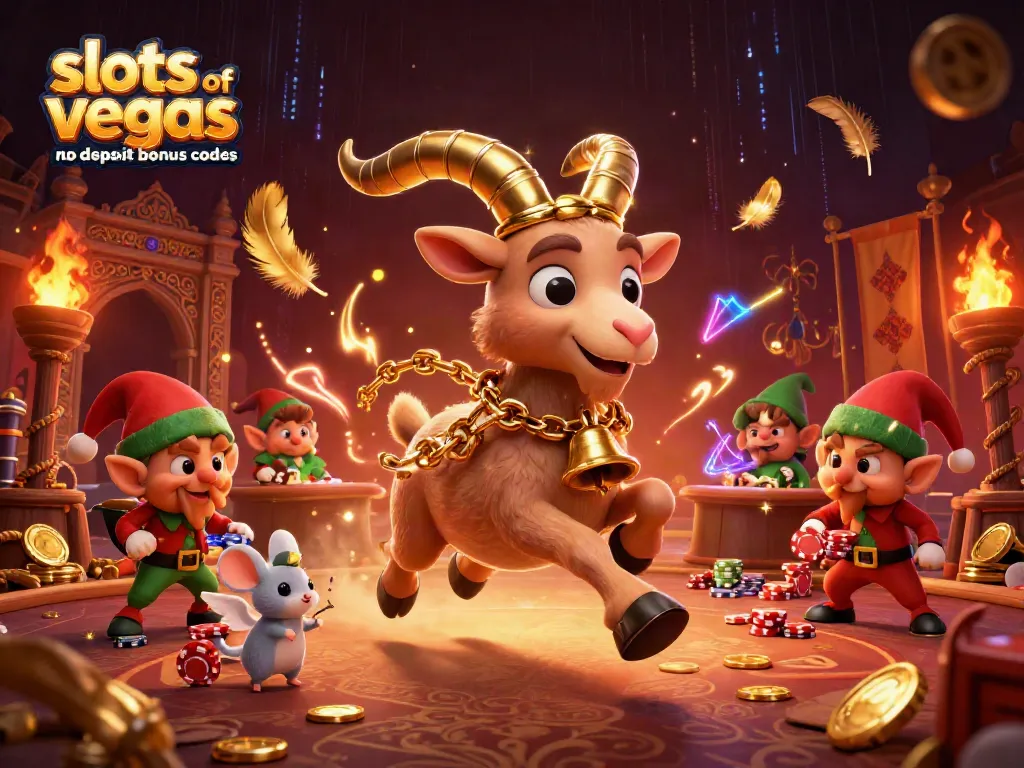 Engage with slots of vegas no deposit bonus codes through a festive, vibrant 3D casino illustration.