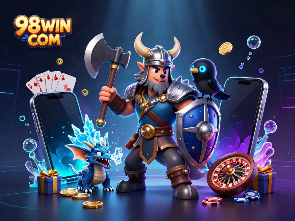 Engage with exciting gaming elements and characters at 98 WIN COM for an immersive online gaming experience.