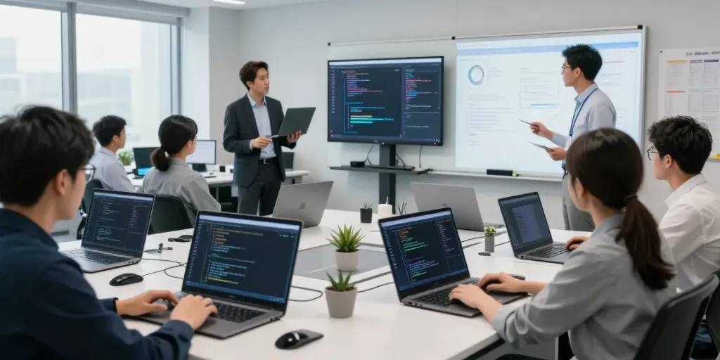 "Generative engine optimization platform in an AI research setting showcasing advanced technology and collaborative development."