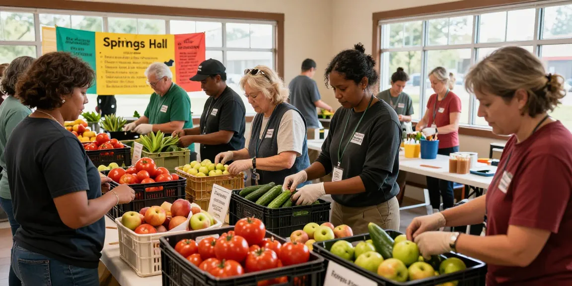 Community volunteers supporting local food initiatives at springshall.org