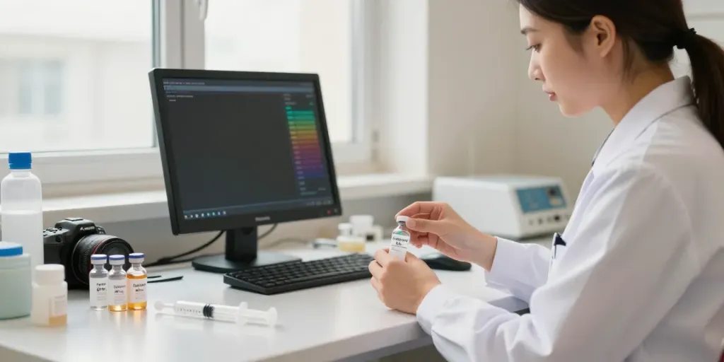 Cerebrolysin 60 mg dosage preparation in a professional healthcare setting focusing on precision and care.