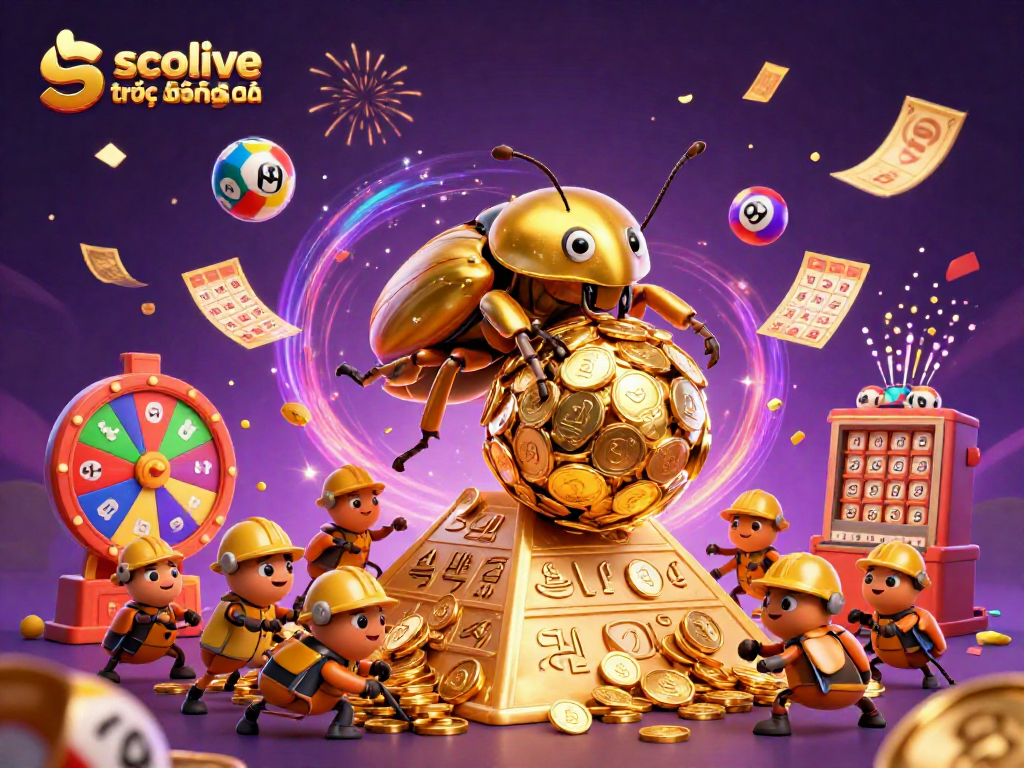 Experience fun with socolive trực tiếp bóng đá while watching colorful lottery balls and golden coins.