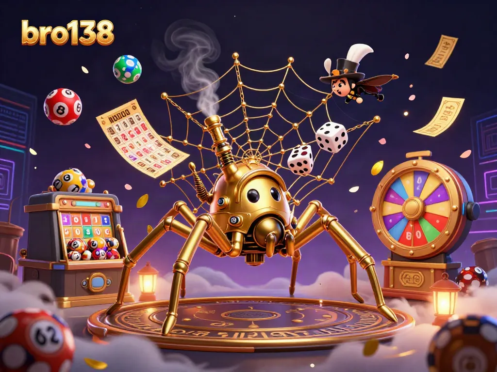 Engage with bro138's thrilling games as golden spider and Victorian fly showcase a vibrant gambling world.