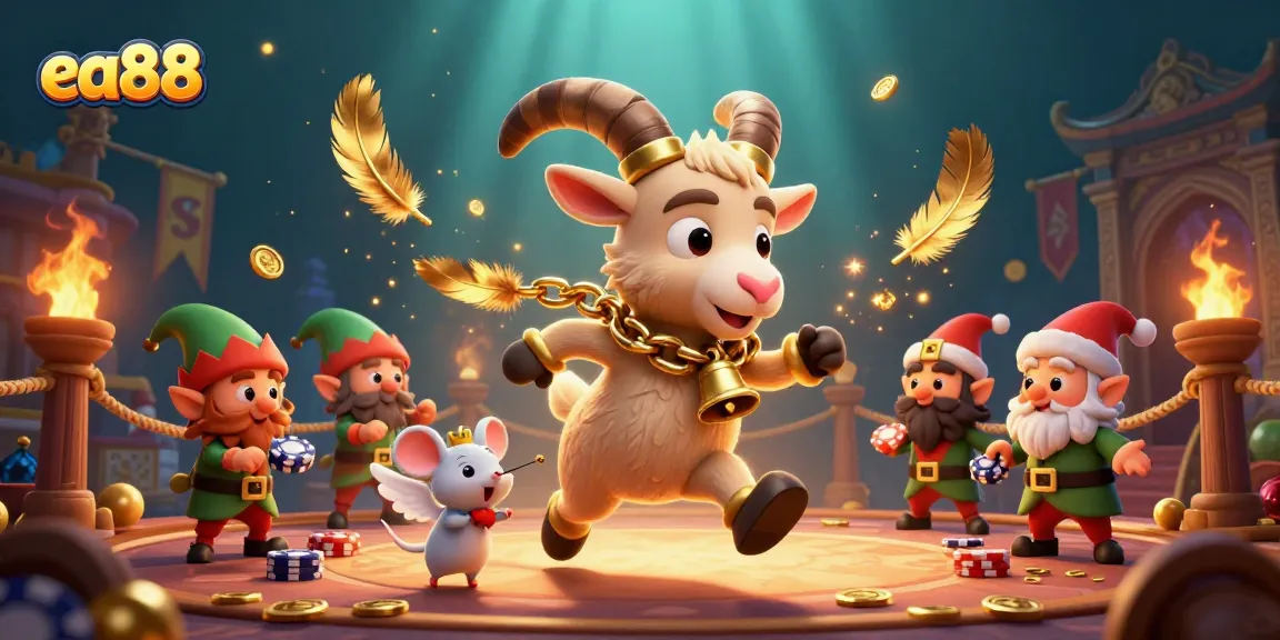 Experience winning adventures at ea88 casino with festive Krampus and mischievous elves stealing chips.