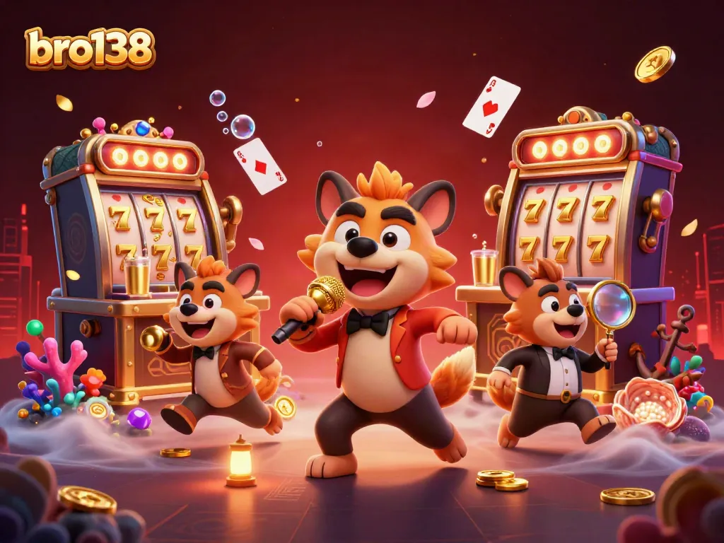 Experience the thrill of bro138 with vibrant hyenas in a comedy casino club, featuring lively gambling elements.