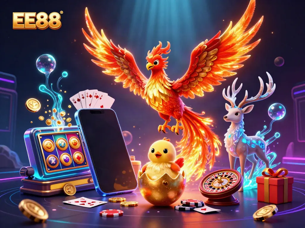 Experience thrilling gameplay with EE88, featuring vibrant casino elements and magical characters.