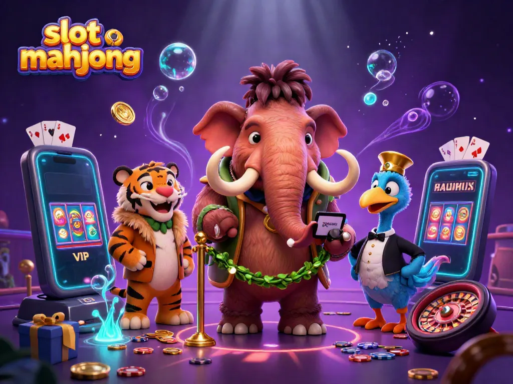 Experience exciting gameplay in slot mahjong with vibrant characters and dynamic game elements in this top casino scene.